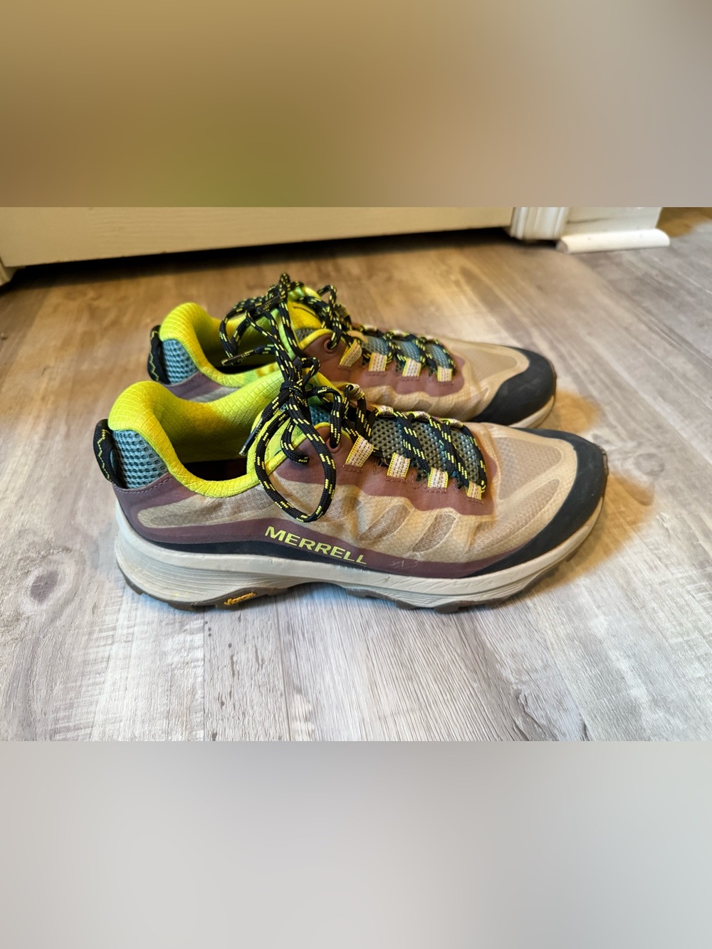 Merrell Women's Moab Trail Sneakers in Yellow & Brown with Black Accents
